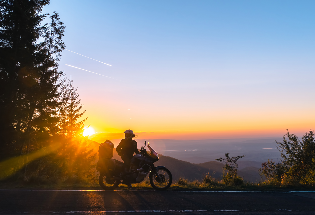 Fahrschule_Motorrad_Sonnenuntergang